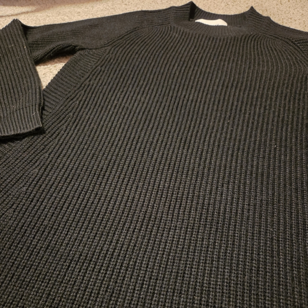 Pomander Place Ainsley Black Ribbed Knit Sweater Dress Women's Small Y23310T - Picture 7 of 7